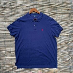 U.S. Polo Assn Navy Polo Shirt Size XXL Short Sleeve Cotton Summer Comfy Golf